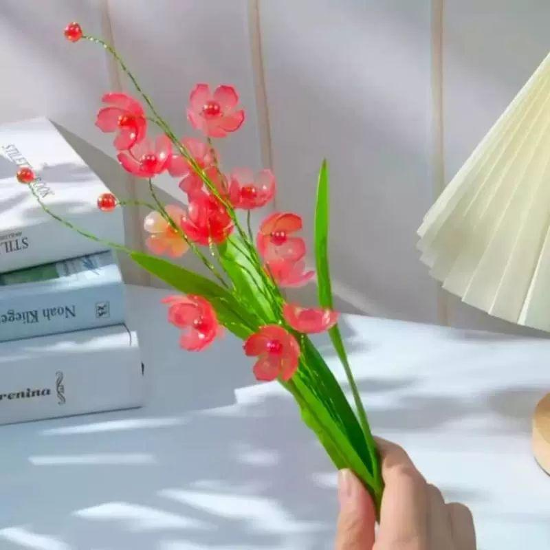식물 비즈 DIY 만들기 키트 화분 부자재 재료 꽃 퍼플 포리프 90 + + + 리본 포함 - 상세 이미지 2