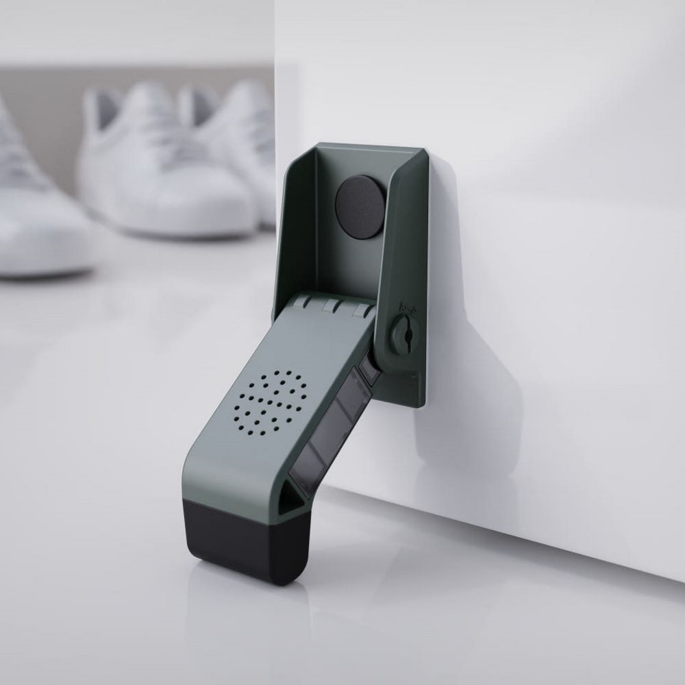 무타공 도어스토퍼 힙톡 현관 말발굽 반자동 블랙