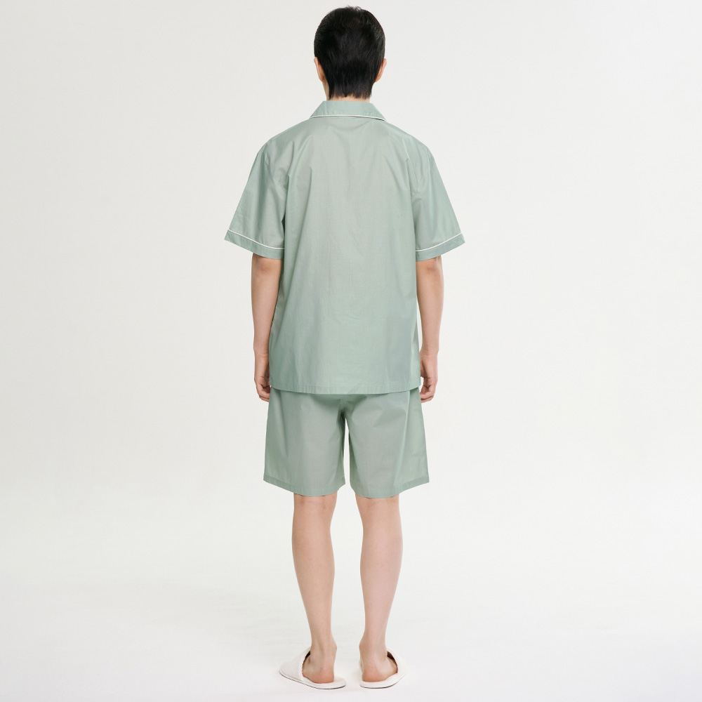 클래식민트 남성 여름 반팔 순면 아사면 잠옷 파자마 홈웨어 세트 이미지 7