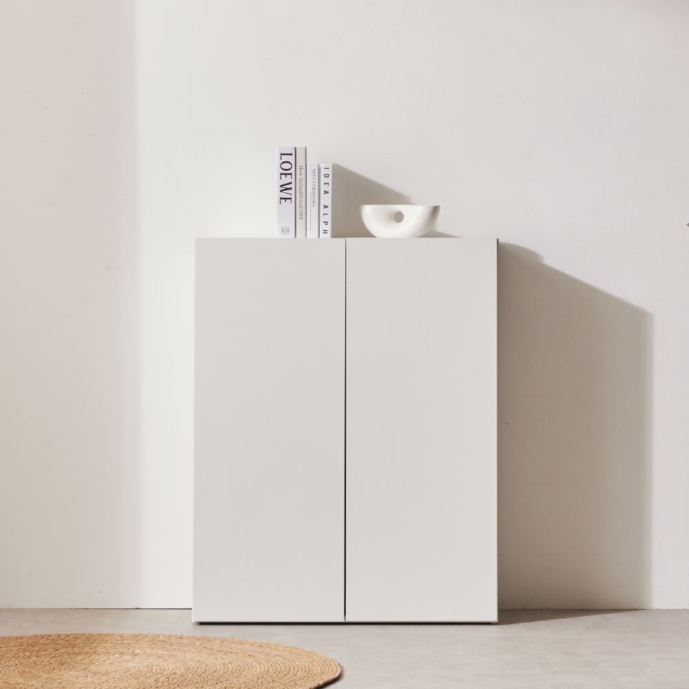 주방수납장 부엌 홈카페수납장 팬트리장 하부장 그릇장 슬림 2단 800 화이트