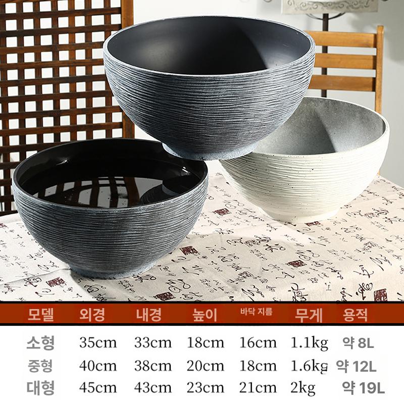 연꽃 수경 항아리 S 화분 원예 원형 식물 수련 옹기 볼형 인조석 레진 대형 - 상세 이미지 5
