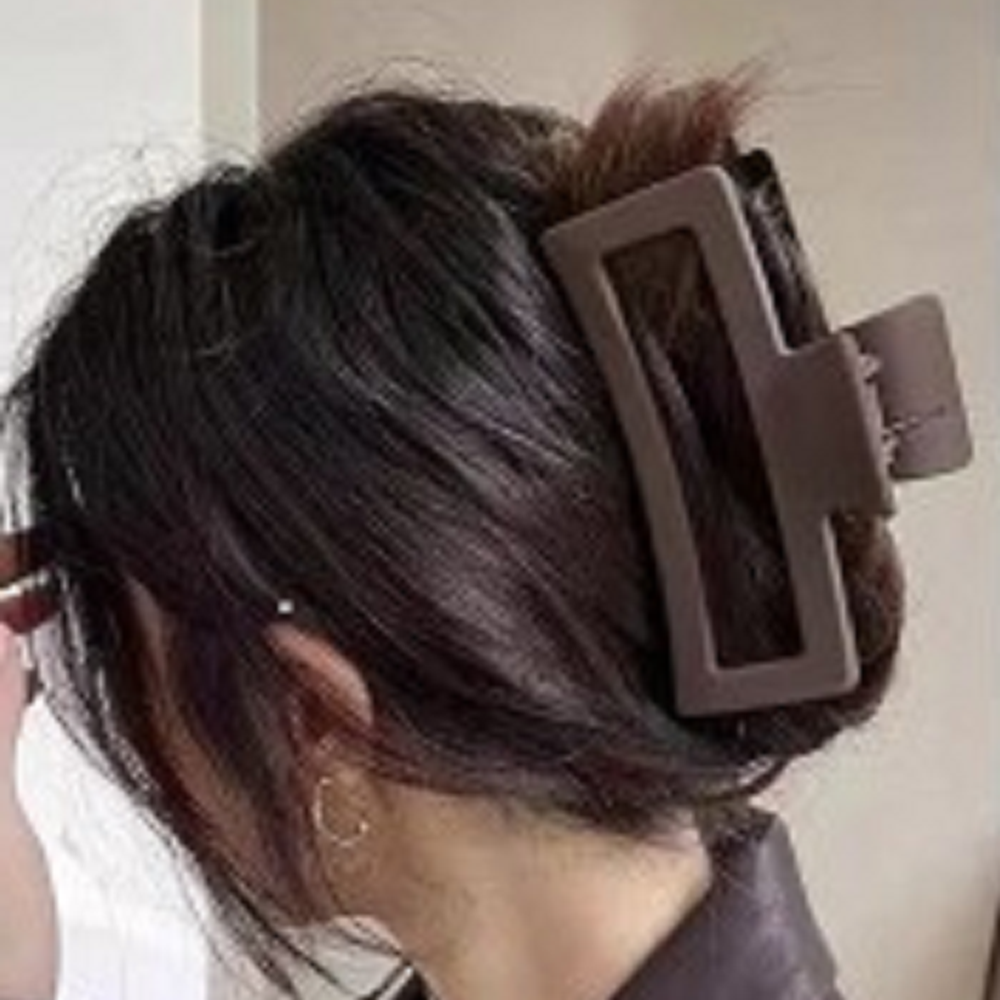 사각 대형 무광 긴 올림 머리 헤어 집게 핀 - 상품 이미지
