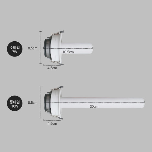 LED COB 원형 매입등 하페HAPE 화이트 숏7W 롱10W 전구색 주백 포인트등 피피엘 이미지 6