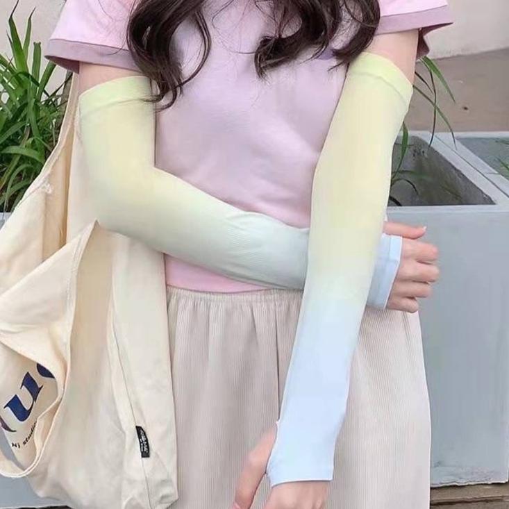 헐렁한팔토시 차량용 운전 쿨토시 손등 가리개 투톤 러닝 암슬리브 - 상품 이미지