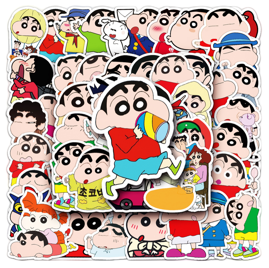 애니메이션 캐릭터 스티커 다이어리 꾸미기 다꾸 방수 폰꾸 짱구(기본), 50매, pvc - 상세 이미지 2