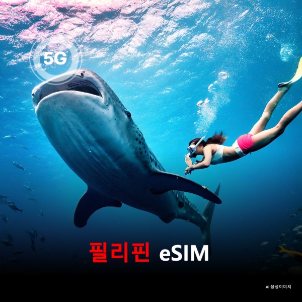 [통큰무제한] 필리핀 이심 eSIM 데이터 전용 매일 5Gbyte 초고속 이후 1Mbps 고속 무제한 이심통 - 상품 이미지