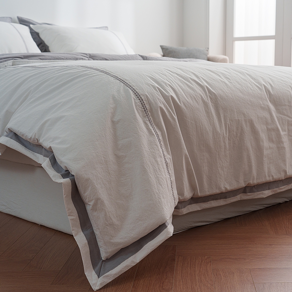 나라데코 간절기 고밀도 면 무봉제 자수 차렵 이불 SS