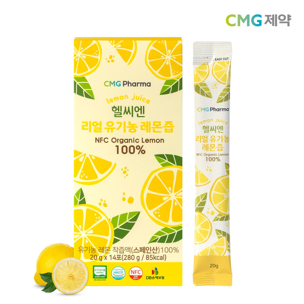 CMG 헬씨엔 리얼 유기농 레몬즙 먹는법 레모네이드 레몬수 레몬물 딥워터 14포, 1개 - 상품 이미지