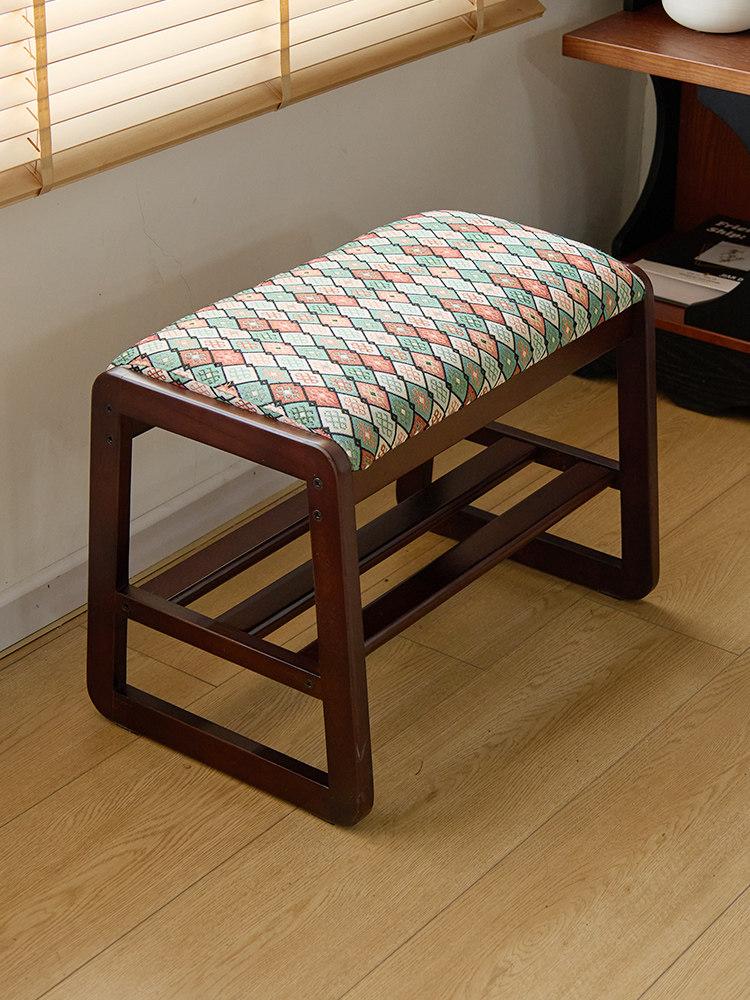현관 신발 벤치 인테리어 틈새 사무실 푹신한 보관 멀티컬러 체크무늬 55cm - 상세 이미지 4