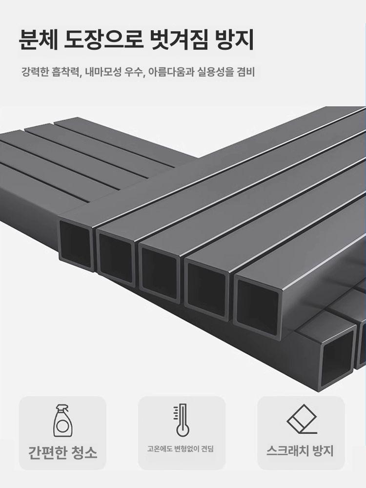 건조기 선반 세탁기 경량랙 거치대 수납장 스피드랙 블랙 + 라이트월넛 1 칸 130x60cm - 상세 이미지 5