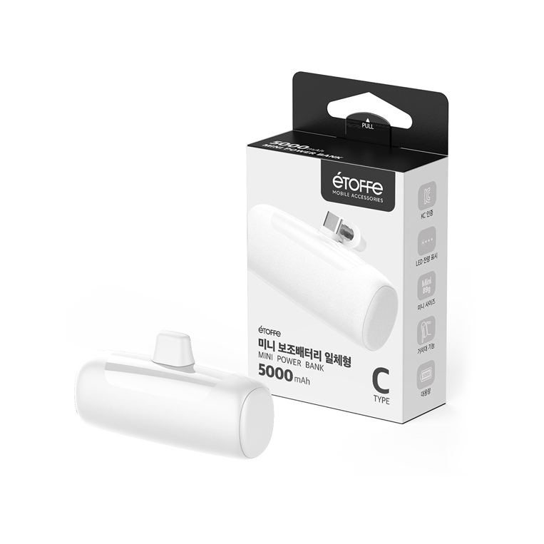 도킹 보조배터리 제작 인쇄 이름 각인 기념품 보조배터리5000mAh C타입 8핀 - 상세 이미지 3