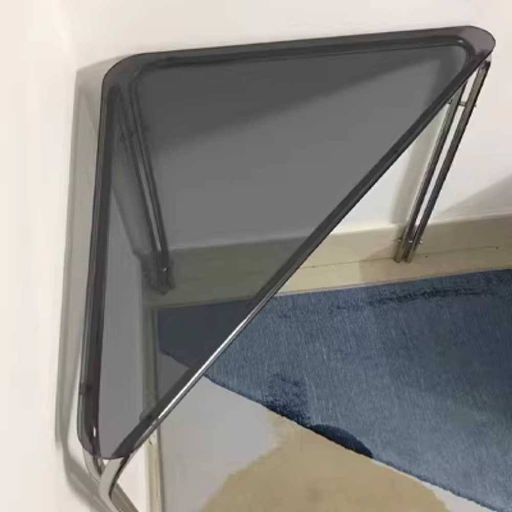삼각 코너 테이블 틈새 선반 모서리 스텐 투명 책상 투명 70x70x75cm 이미지 8