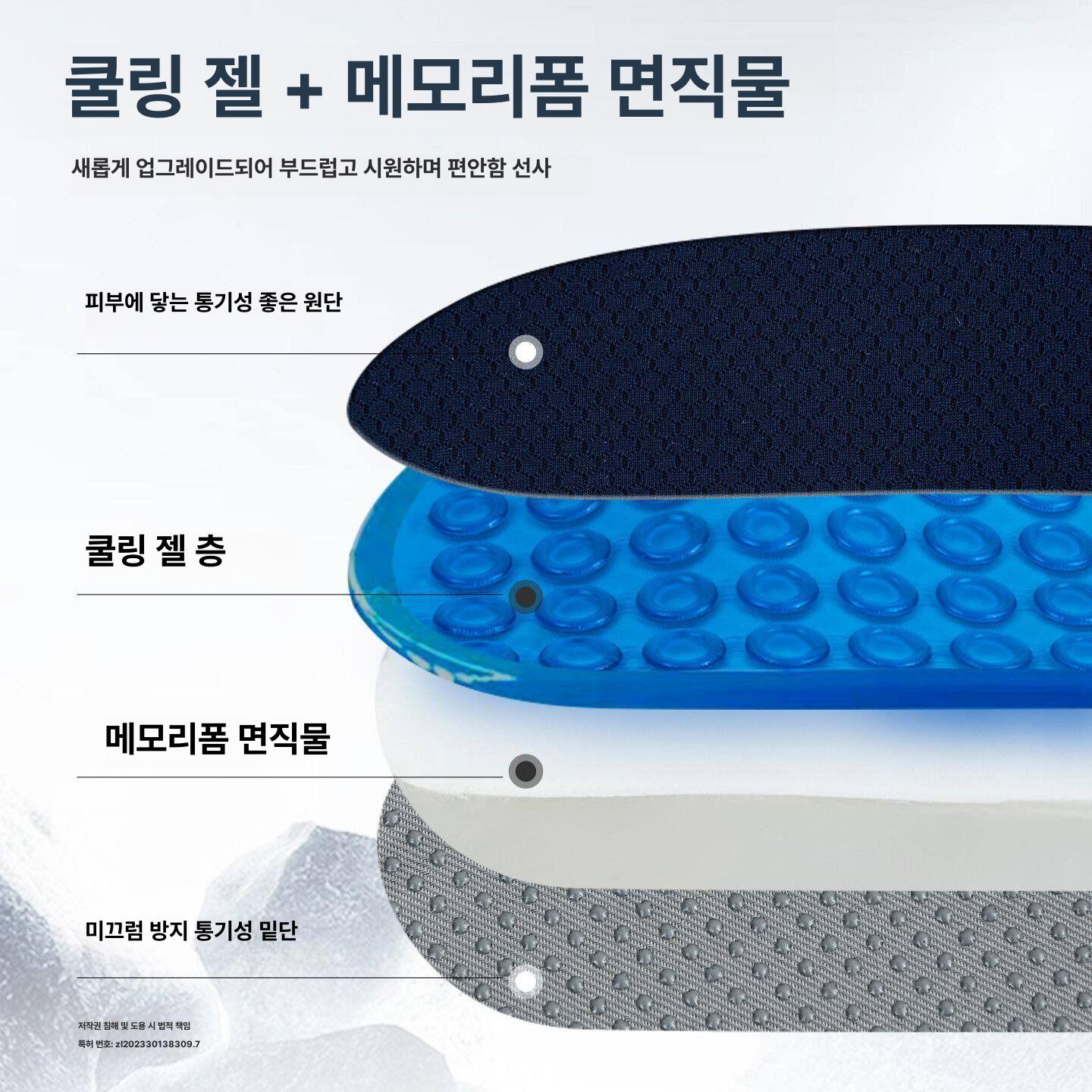 욕창방지방석 꼬리뼈 패드 라텍스 여름용 네이비 엉덩이 5-연회색 [대나무숯 커버 포함] 38X45CM - 상세 이미지 4