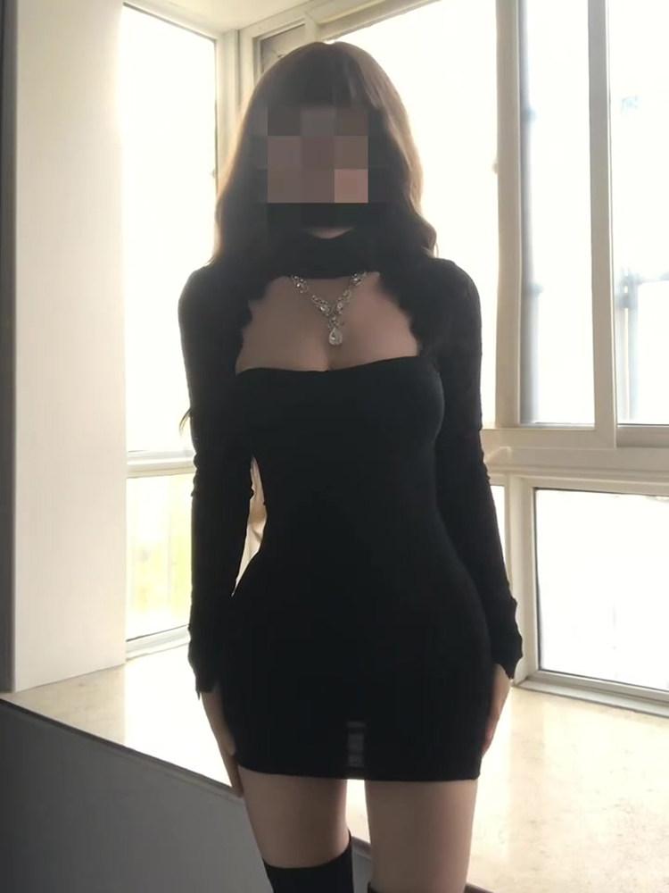 홀터넥 섹시 미니 원피스 클럽의상 - 상세 이미지 2