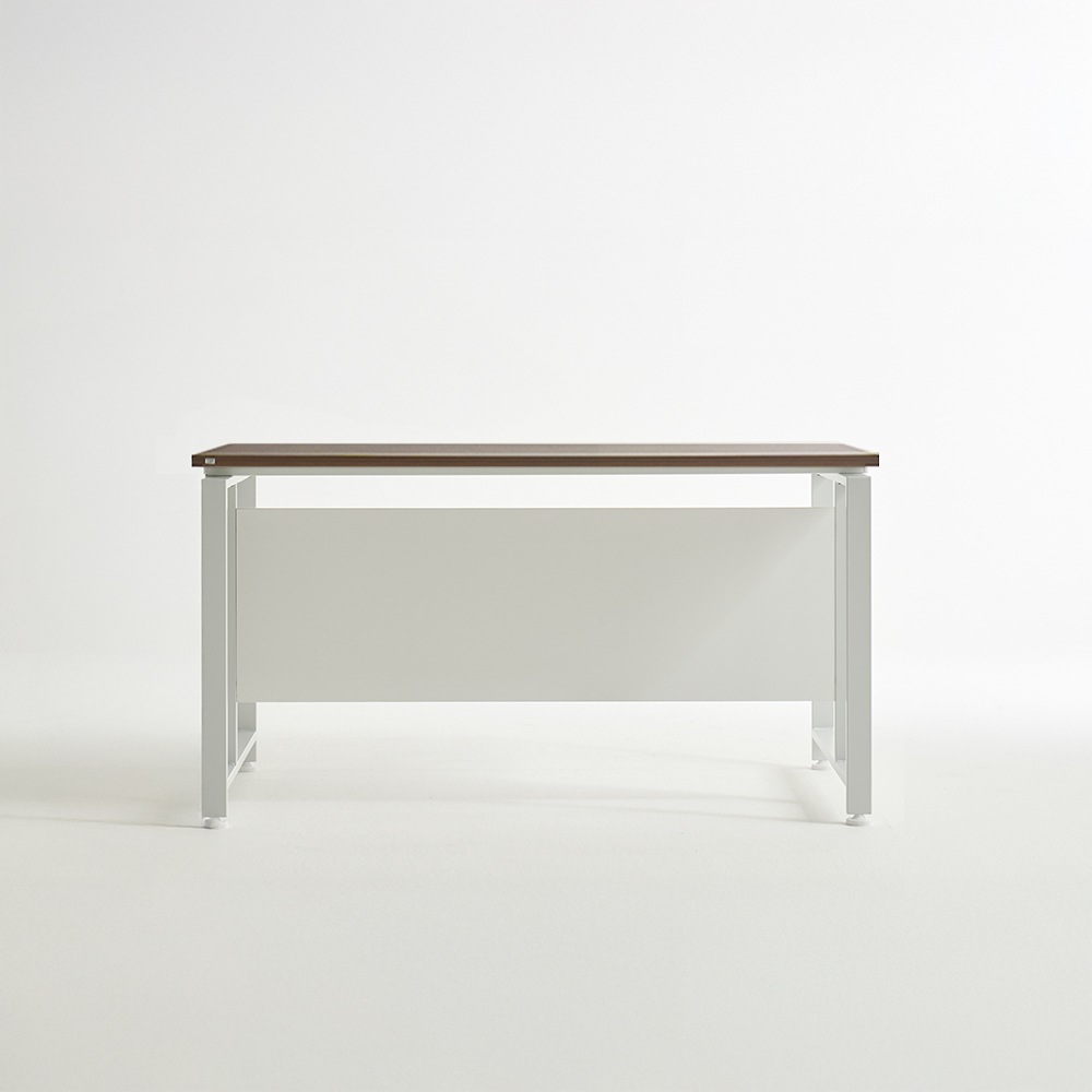 티에스퍼니처 TS-03 철제 컴퓨터책상 파티션 데스크 1400x800mm, 화이트+라이트월넛 - 상품 이미지