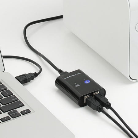 [팔라샨협력사]USB2.0 2:1 선택기 컴퓨터공유기 수동스위치 데스크탑스위치 PC스위치 USB공유기