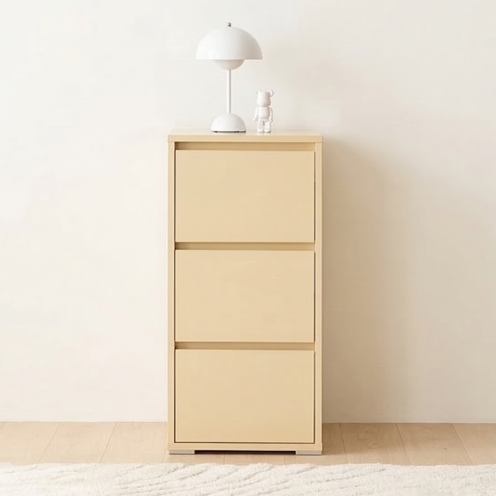 무드인 틈새 모듈 드레스룸 미니 슬림 옷 서랍장 속옷장 400x400x825mm, 3단, 버터옐로우 - 메인 이미지