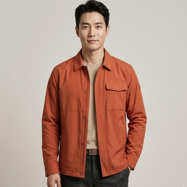 밀레 남성 여름 경량 립스 포켓 셔츠형 아우터 바람막이 자켓 - 상품 이미지