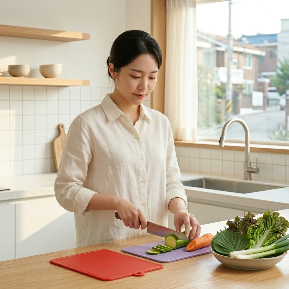 국내생산 플라스틱 도마 양면 캠핑 이미지 8
