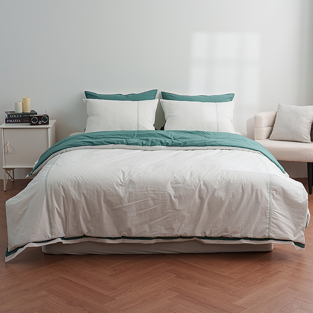 나라데코 간절기 고밀도 면 무봉제 자수 차렵 이불 SS