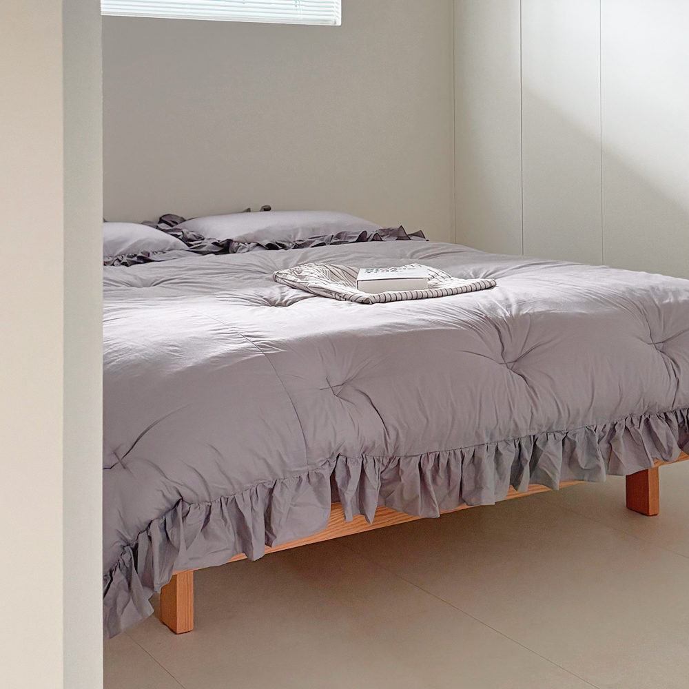 부드러운 60수 아사 순면 프릴이불 국내제작 사계절 항균 프렌치 멜로우 차렵이불 SS