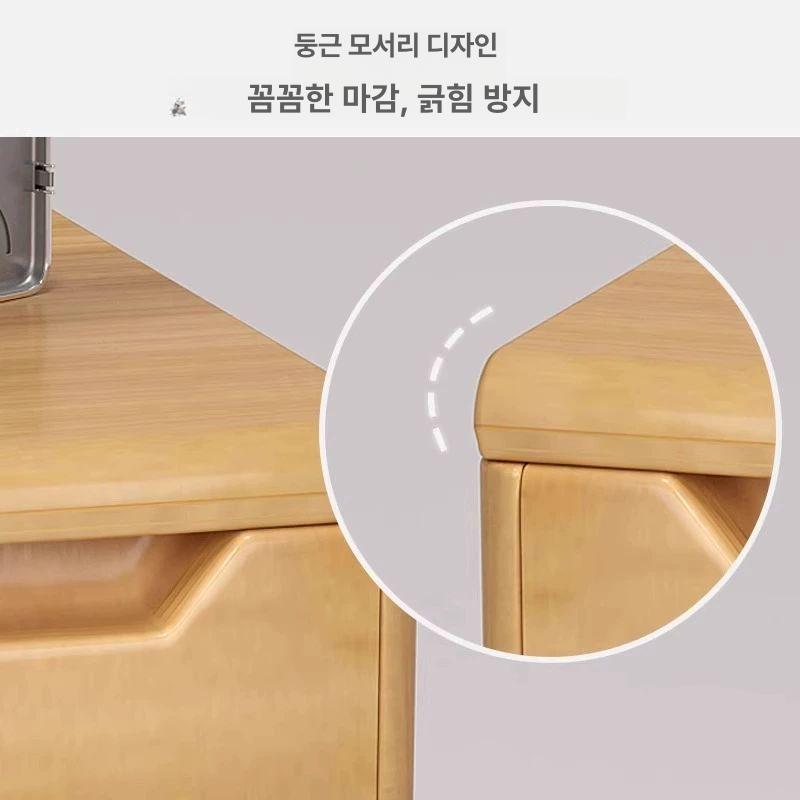 미니 협탁 원목 좁은 슬림 침대 침실 20cm 월넛 컬러 A 완제품 (설치 불필요 바로 사용 가능) - 상세 이미지 4