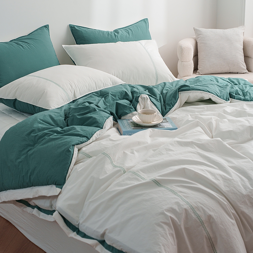 나라데코 간절기 고밀도 면 무봉제 자수 차렵 이불 SS