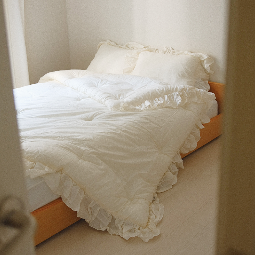 부드러운 60수 아사 순면 프릴이불 국내제작 사계절 항균 프렌치 멜로우 차렵이불 SS