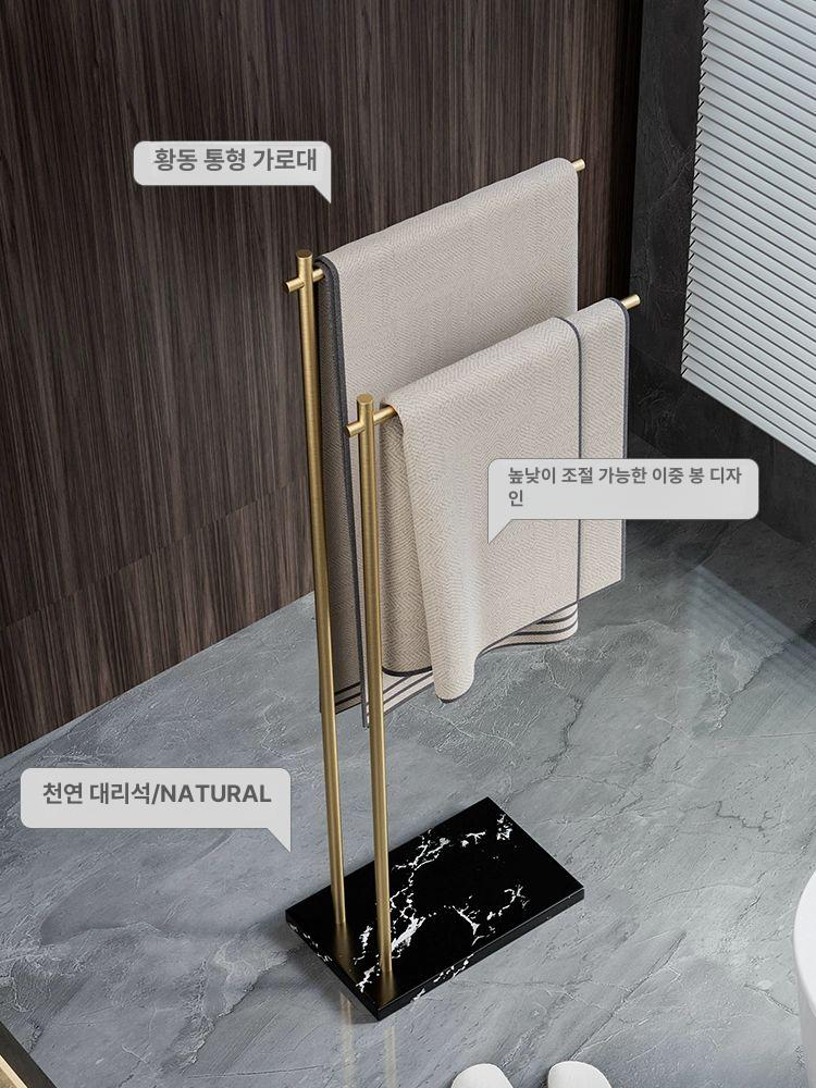 스탠드 수건 거치대 대리석 인테리어 건조대 반라이어 120cm 그레이 무게 A 8.5kg - 상세 이미지 3