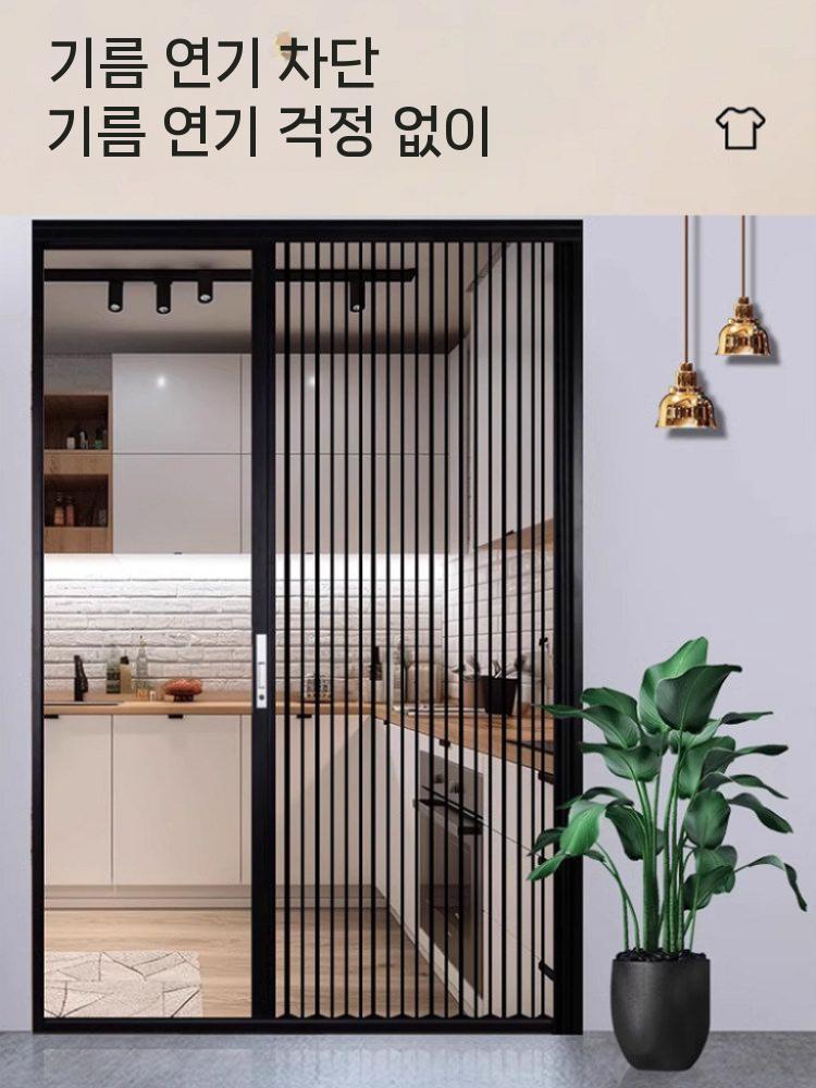 무타공자바라 아크릴투명창 맞춤제작 접이식 슬라이딩 가림막 슬라이드문 도어 화이트 프레임 - 상세 이미지 3