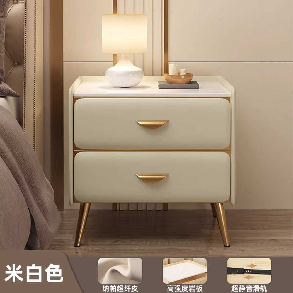 북유럽 침대 서랍장 협탁 원목 테이블 침실 대리석 크림화이트+골드+원목서랍 40x40x50cm 이미지 7