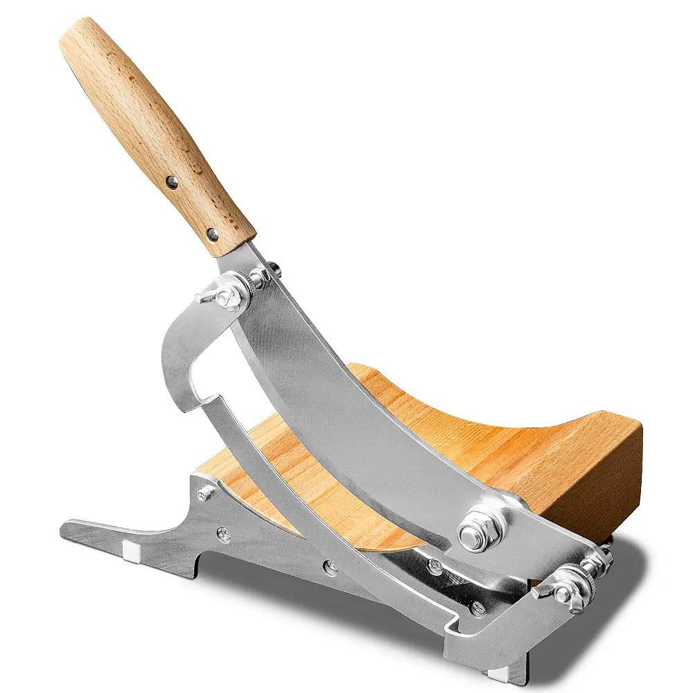 스텐 약초 작두 인삼 절단기 수동 한약재 대형 원목받침 화이트 60도 이상 7cm - 상품 이미지