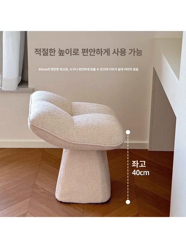 디자이너 메이크업 스툴 다이닝 럭셔리 침실 의자 화장대 밀크커피 고정형 - 상세 이미지 4
