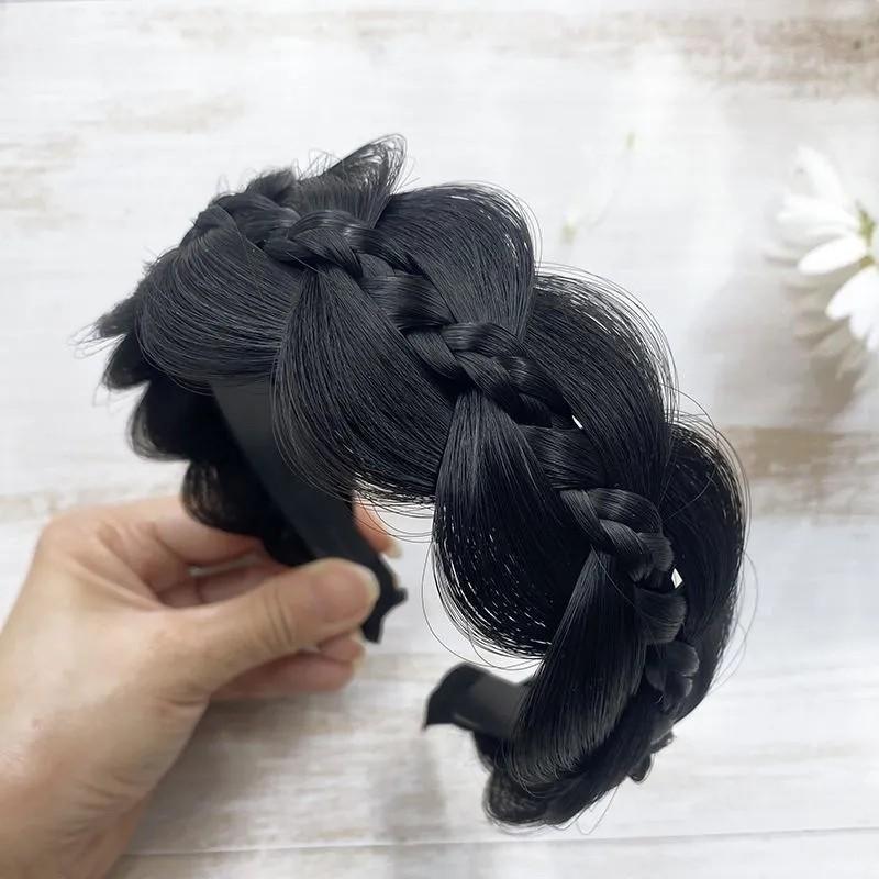 가발 머리띠 꽈베기 땋은머리 부분 딴머리 블랙브라운 - 상세 이미지 5