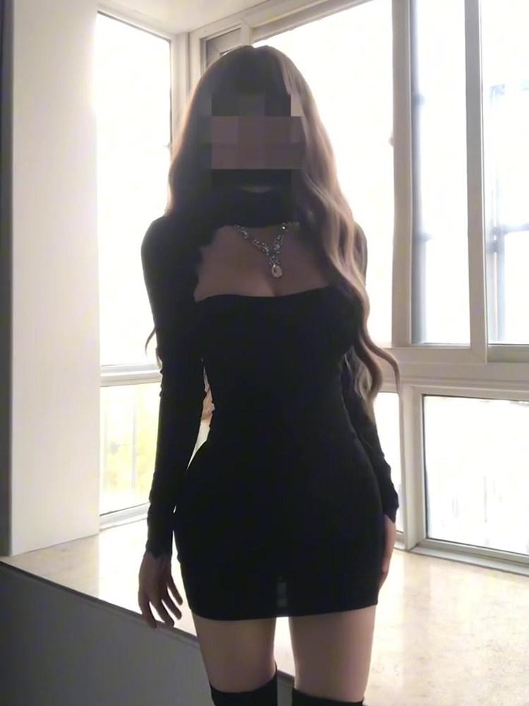 홀터넥 섹시 미니 원피스 클럽의상 - 상세 이미지 5