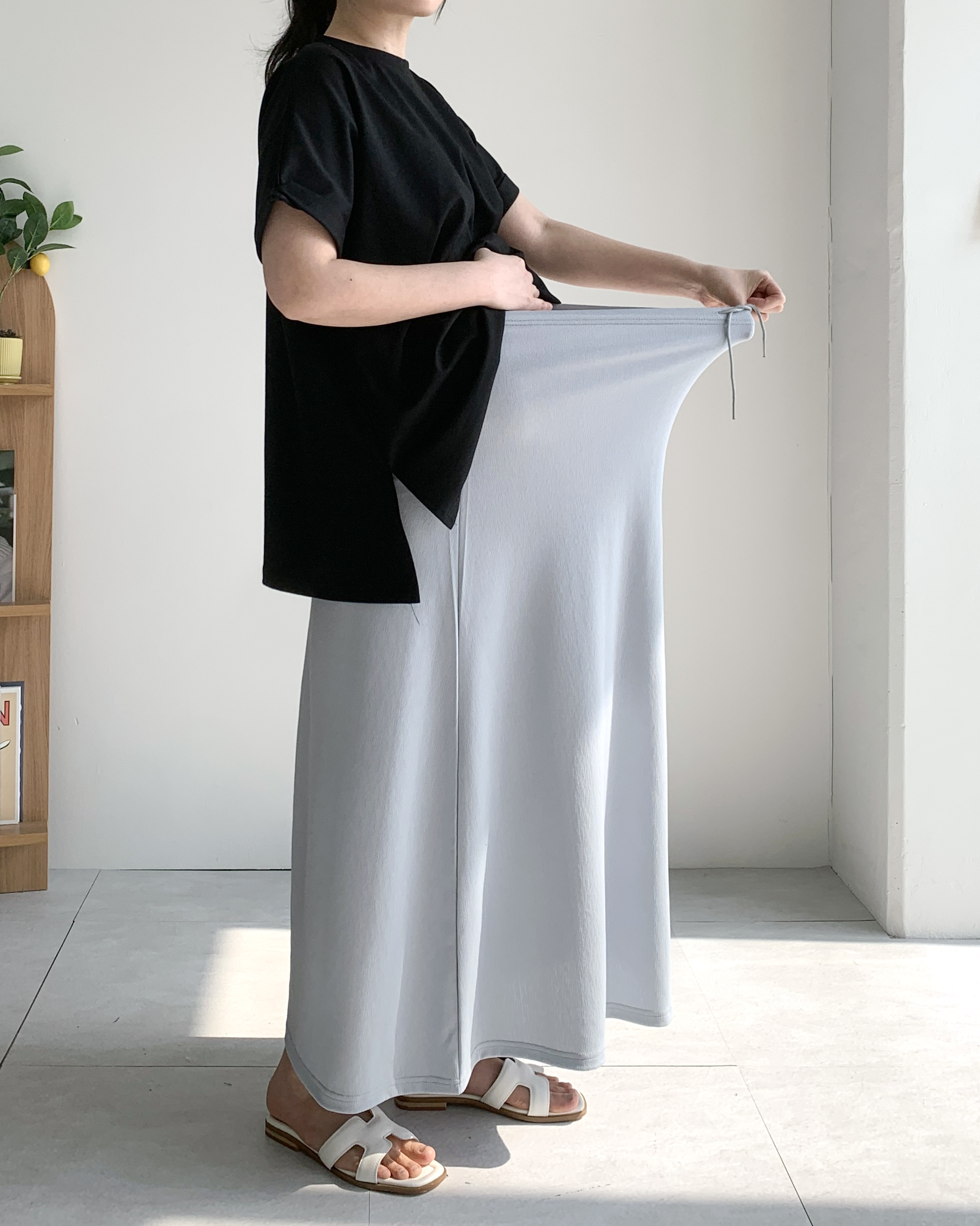 [2SIZE] 소라 임산부스커트 임부복치마 A라인롱스커트 - 상세 이미지 5