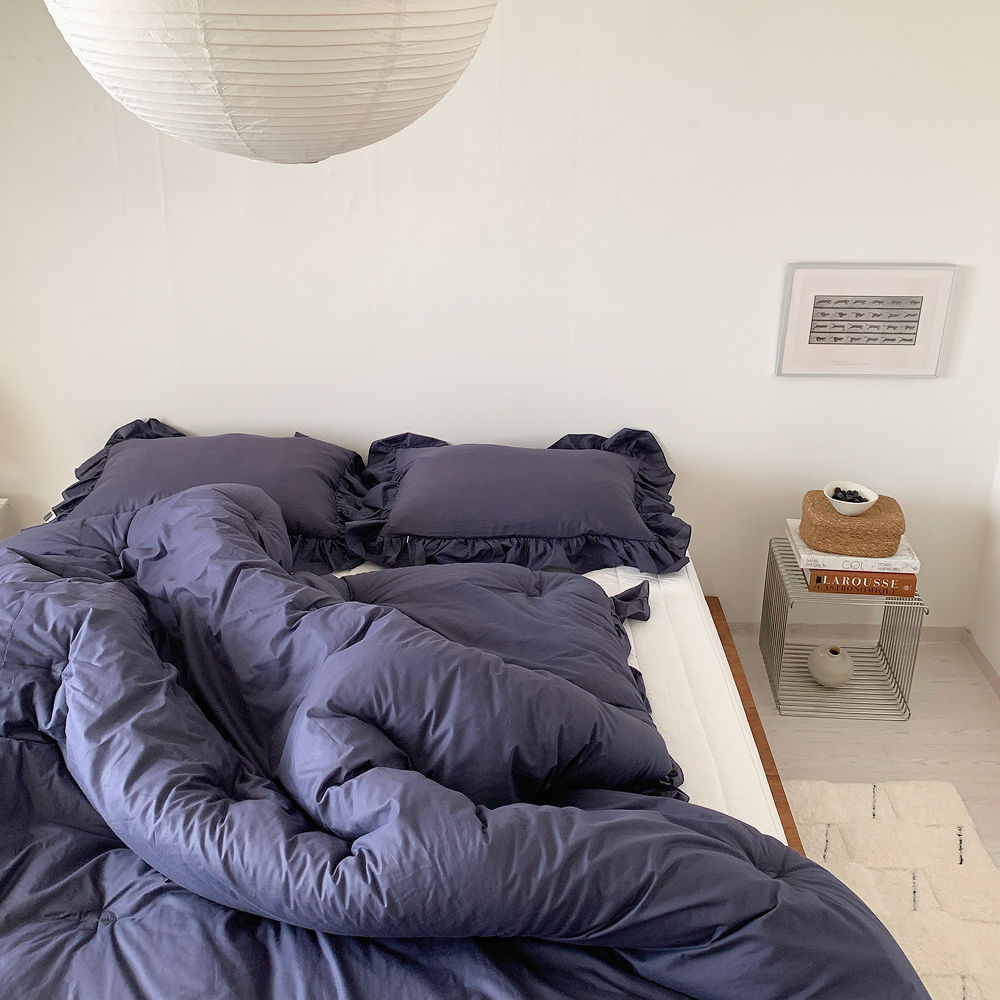 부드러운 60수 아사 순면 프릴이불 국내제작 사계절 항균 프렌치 멜로우 차렵이불 SS