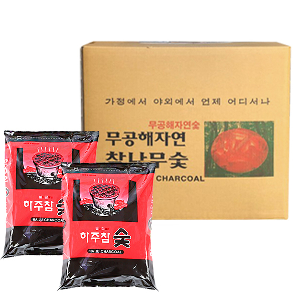 꾸버스 하주 참숯 700g 20봉 박스 캠핑 바베큐 구이용 숯 - 상품 이미지