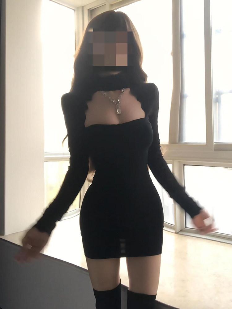 홀터넥 섹시 미니 원피스 클럽의상 - 상품 이미지