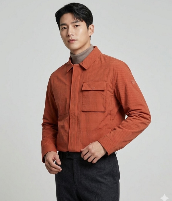 밀레 남성 여름 경량 립스 포켓 셔츠형 아우터 바람막이 자켓 - 상세 이미지 4