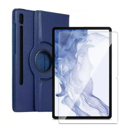 태블릿 플러스 회전 케이스+강화유리 필름 갤럭시탭A9 2매
