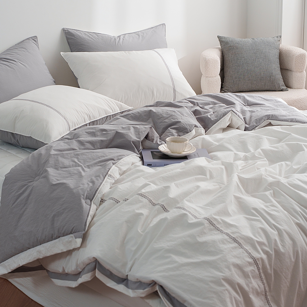 나라데코 간절기 고밀도 면 무봉제 자수 차렵 이불 SS