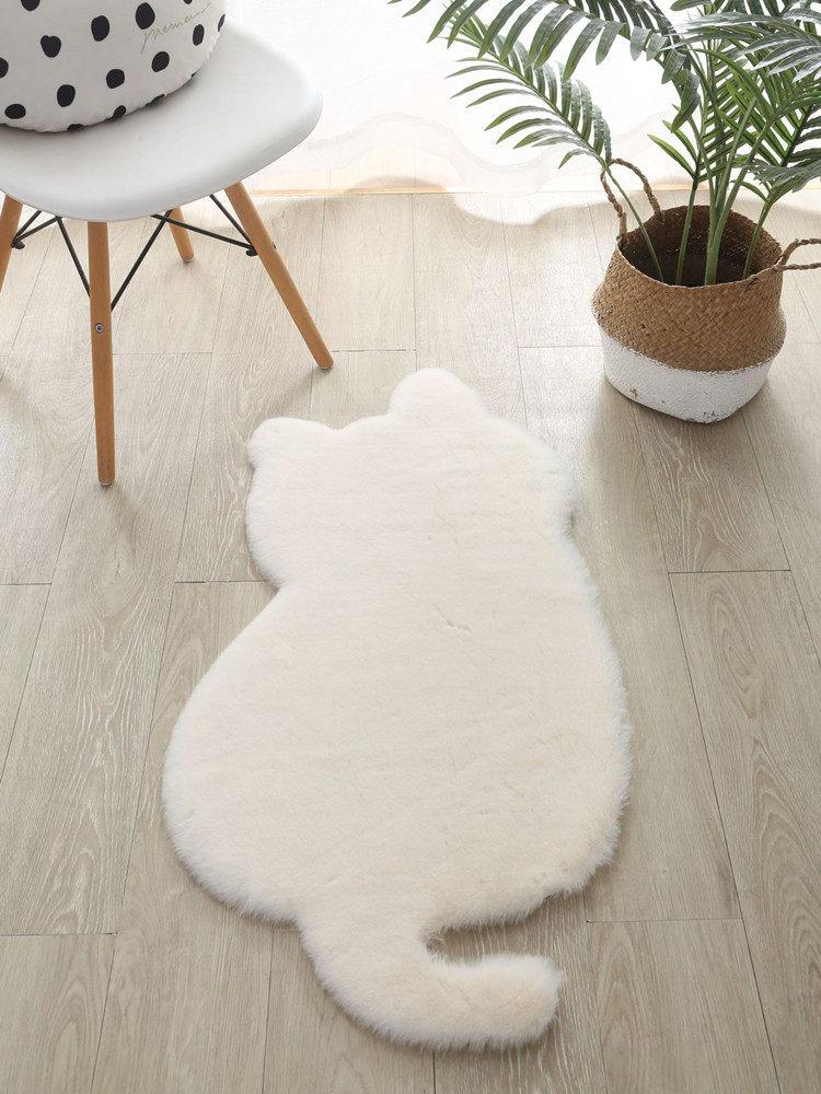 카펫 긴 미끄럼 고양이 플러시 매트 방지 바닥 카페트 크림화이트 47cmx93cm - 상품 이미지