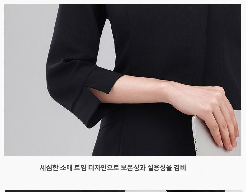 마사지사 피부관리사 유니폼 에스테틱 미용실 작업복 블랙 반팔+블랙 긴바지 S 이미지 7