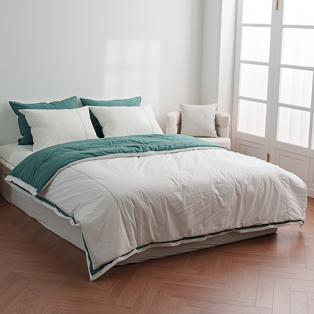 나라데코 간절기 고밀도 면 무봉제 자수 차렵 이불 SS