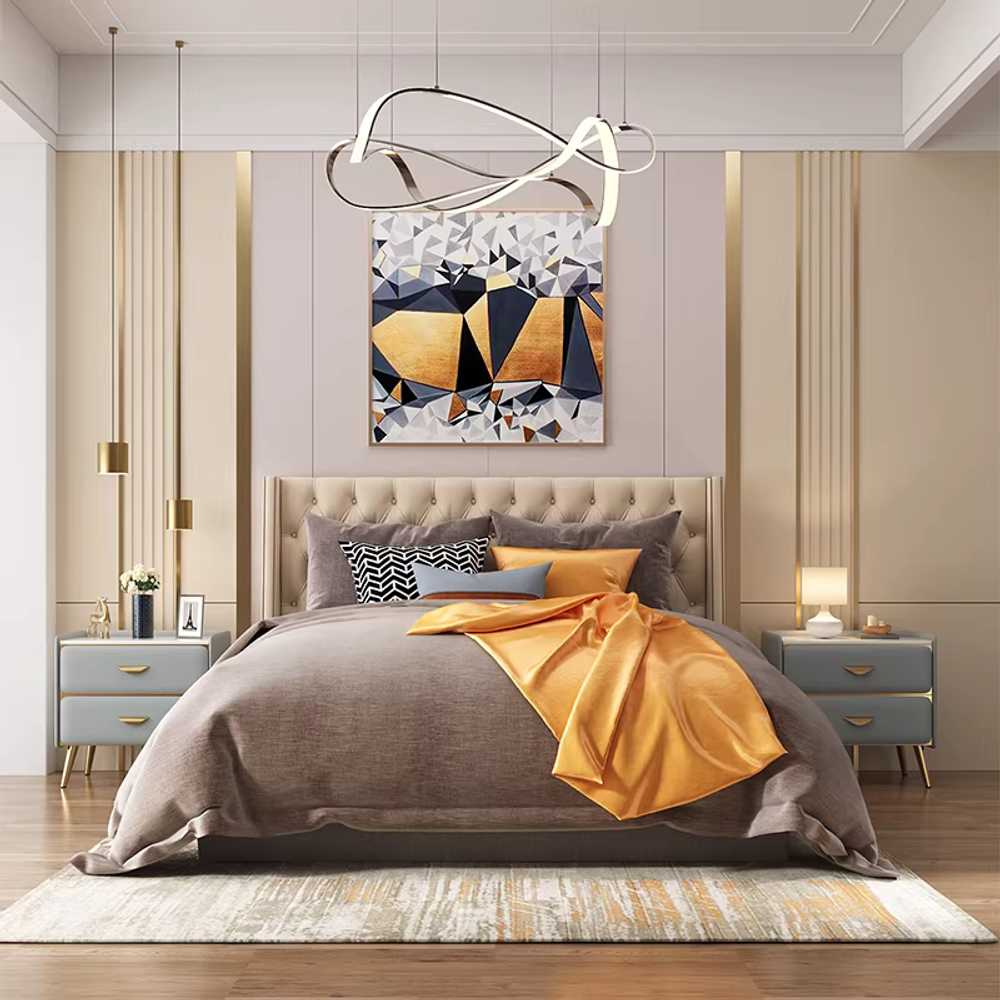 북유럽 침대 서랍장 협탁 원목 테이블 침실 대리석 크림화이트+골드+원목서랍 40x40x50cm - 상세 이미지 5