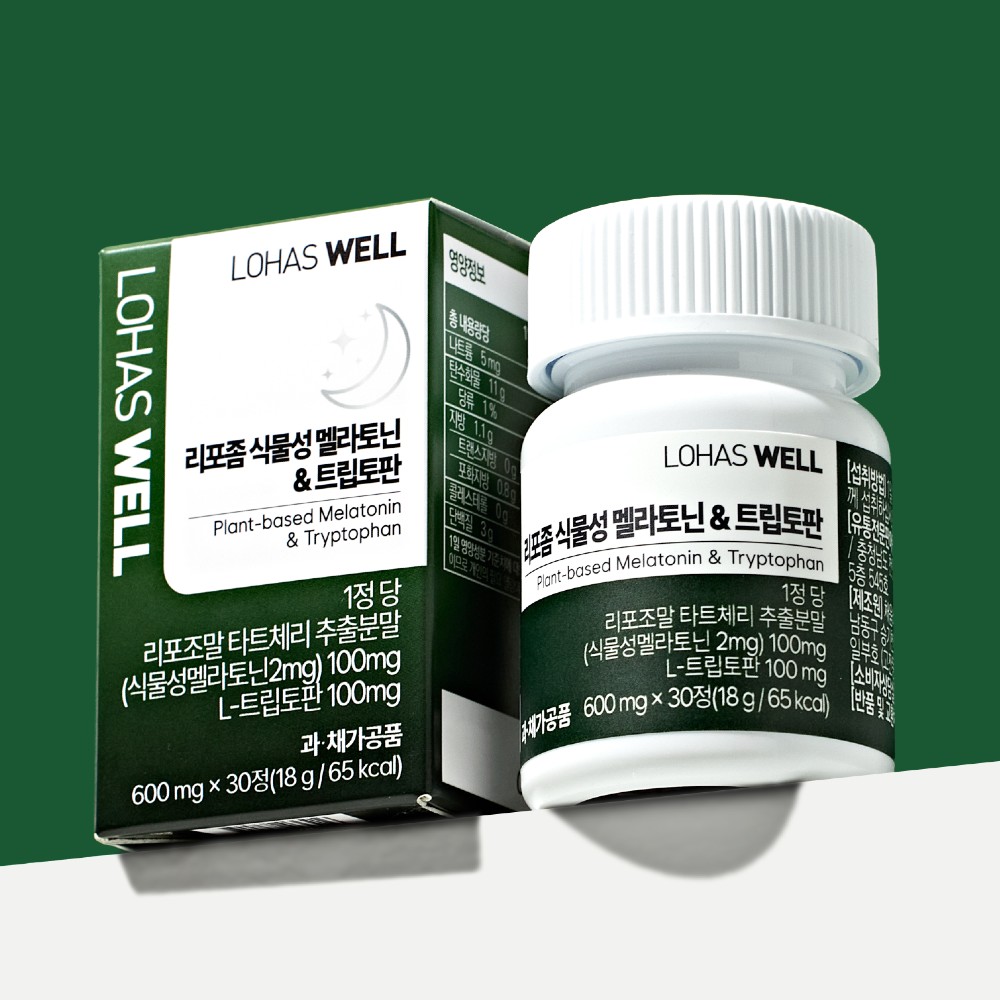 로하스웰 리포좀 식물성 멜라토닌 트립토판 30정, 1개 - 상세 이미지 3