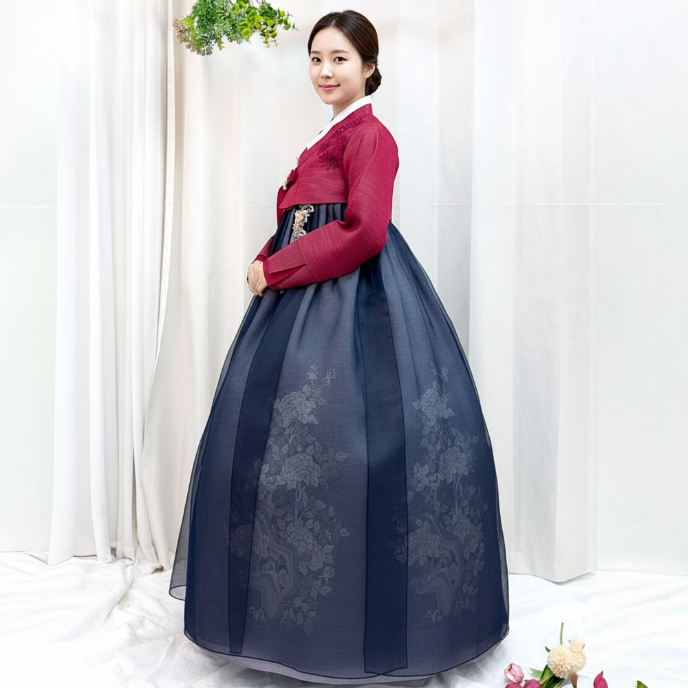 궁 한복 대여 결혼식 명품 피로연 하객 혼주 여성 가족 한복대여 134번 - 상품 이미지