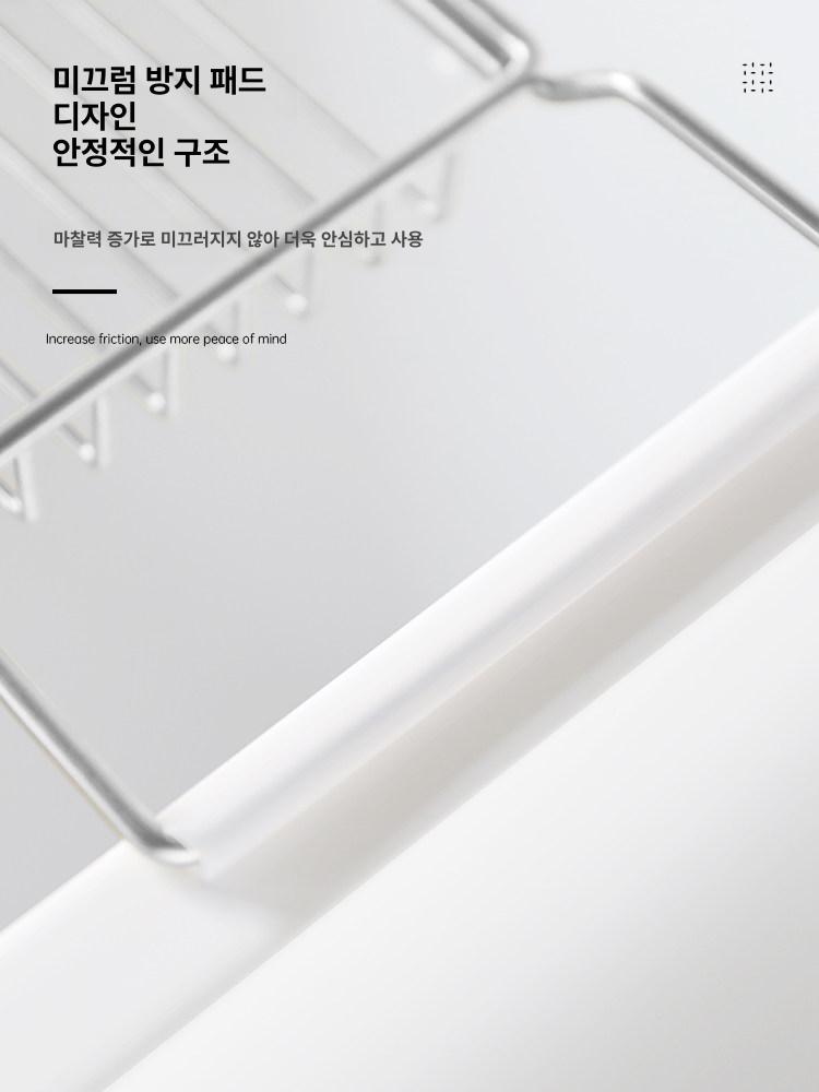 욕조 거치대 욕실 보관 스테인리스 무타공 화장실 휴대폰 실버 화이트 마블 - 상세 이미지 5