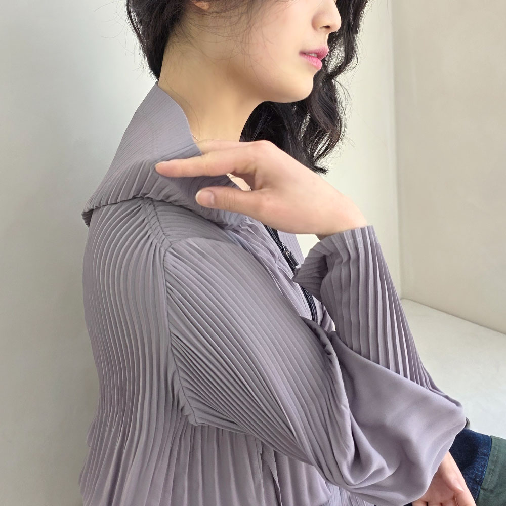 플리츠 집업 휘뚜르마뚜르 지퍼 후드 바람막이 상품 이미지